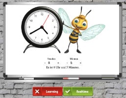 Reloj interactivo online con abeja