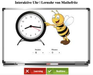 Interactive learning clock bee