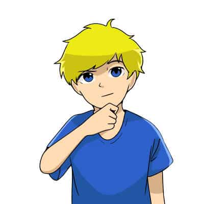 Illustration, Mathefritz Logo Manga Comic, nachdenklicher Junge