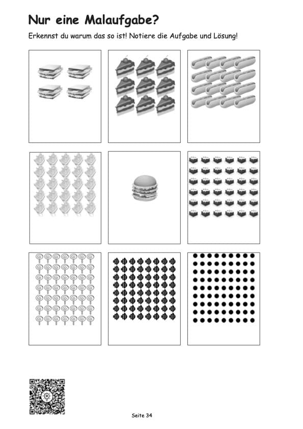 Arbeitsblatt Einmaleins erkennen