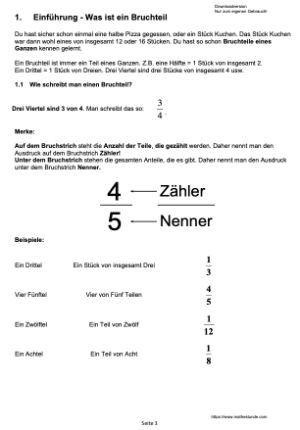 PDF Buch Bruchrechnen Beispiel Seite 1