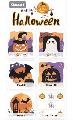 Die Halloween App mit Kopfrechenaufgaben für die Grundschule