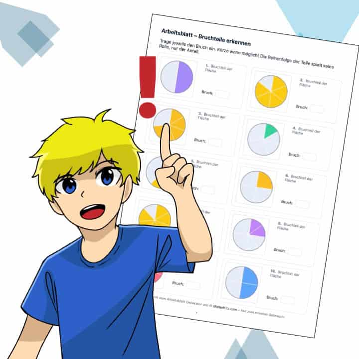Arbeitsblätter Bruchteile selbst erstellen mit dem Arbeitsblatt Generator von Mathefritz