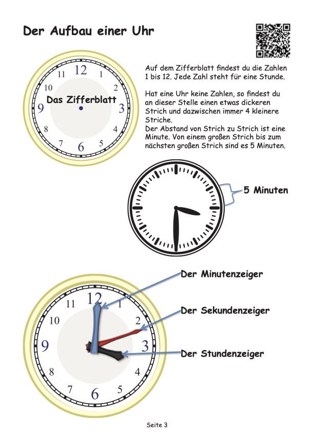 Uhrzeit lernen wie ist eine Uhr aufgebaut