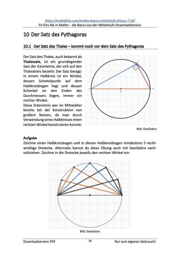 Mathe Basics in der Mittelstufe: Satz des Pythagoras