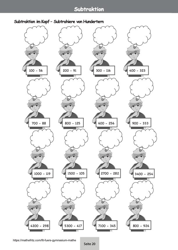 Eignungstest Gymnasium Beispiele Kopfrechenaufgaben