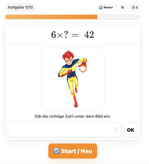 Einmaleins lernen auf Zeit